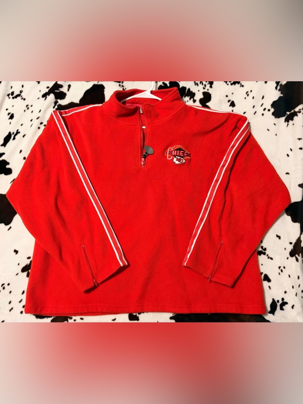 Kansas City Chiefs Fleece Pullover Pro Player Red Quarter Zip NFL Mens 2XL